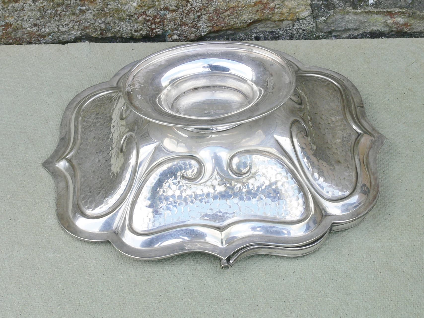 Stunning Arts & Crafts Silver Plated Basket